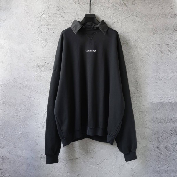 Balenciaga Black Sweater with Collar
