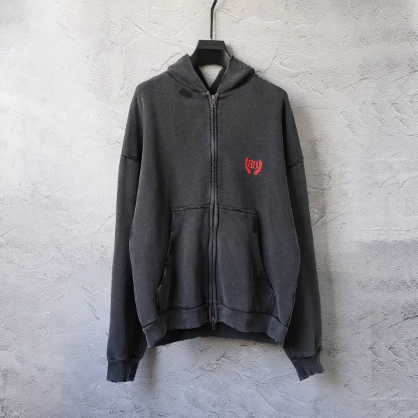 Balenciaga Red Logo Black Hoodie
