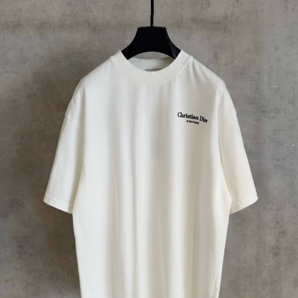 DIOR WHITE COLOR T-SHIRT WITH CHEST STAMPING