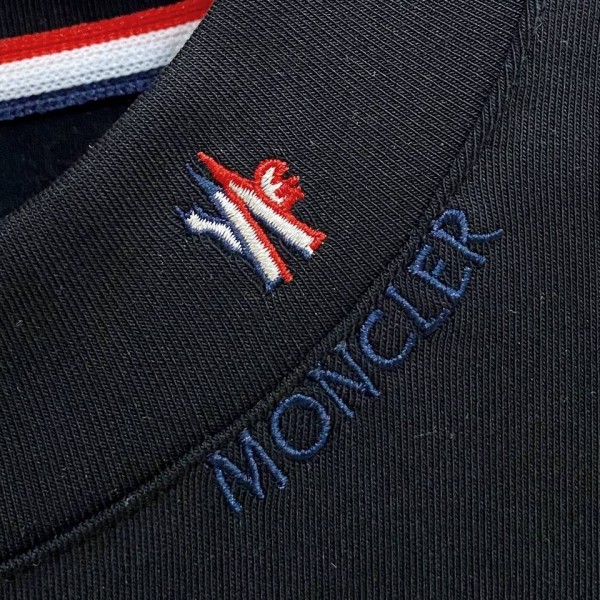 Moncler Neck Logo Striped Black Sweatshirt 3