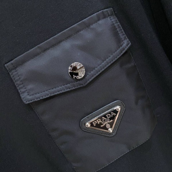 Prada Black Sweatshirt with Chest Pocket 3