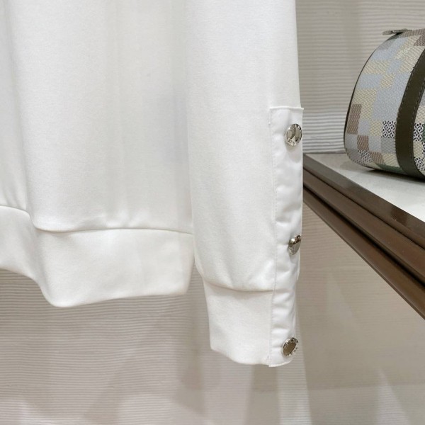 Prada Center Logo White Sweatshirt 4