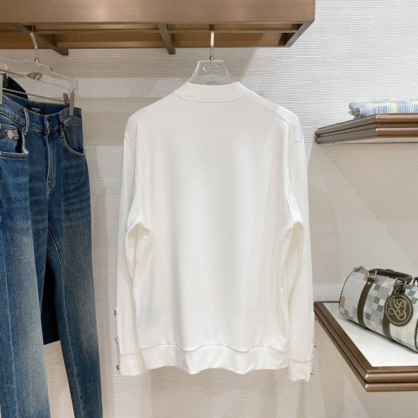 Prada Center Logo White Sweatshirt 6