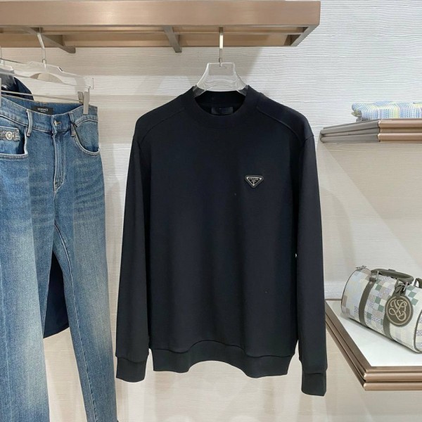 Prada Chest Logo Black Sweatshirt