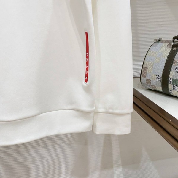 Prada Chest Logo White Sweatshirt 5