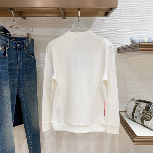 Prada Chest Logo White Sweatshirt 6