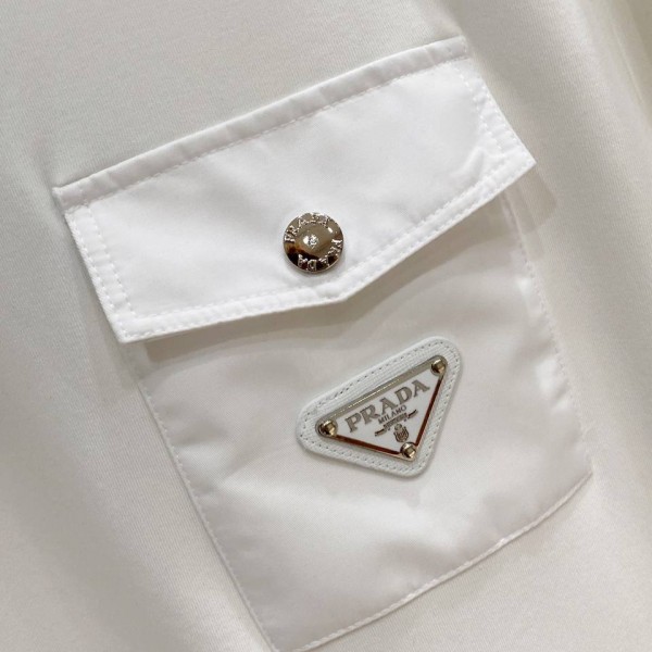 Prada White Sweatshirt with Chest Pocket 3