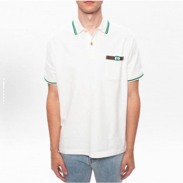 GUCCI COLLAR WITH POCKET DETAIL AND TEXT PRINTING