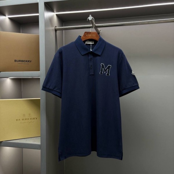 MONCLER M LOGO BLUE COLOR T-SHIRT