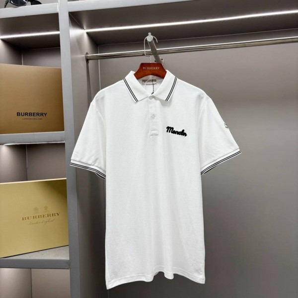 MONCLER STRIPED COLLAR IN WHITE COLOR