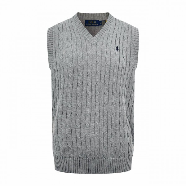 V-neck grey polo collar
