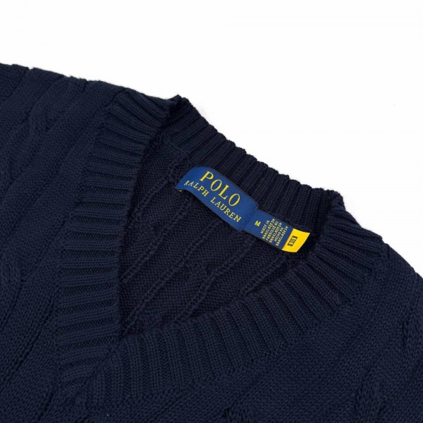 V-neck navy polo 3