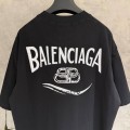 BALENCIAGA BLACK T-SHIRT WITH PRINTED DESIGN ON THE BACK 4