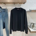Moncler Neck Logo Striped Black Sweatshirt 1