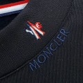 Moncler Neck Logo Striped Black Sweatshirt 3