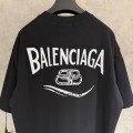 BALENCIAGA BLACK T-SHIRT WITH PRINTED DESIGN ON THE BACK 4
