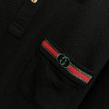 GUCCI COLLAR, POCKET DETAILS AND PRINTED WITH TEXT, IN BLACK COLOR. 3