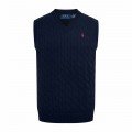 V-neck navy polo 1