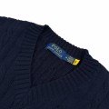 V-neck navy polo 3