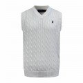 V-neck white polo shirt 1